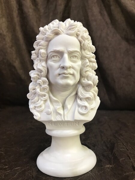 Sir Isaac Newton bust portraiture sculpture Head marble artwork